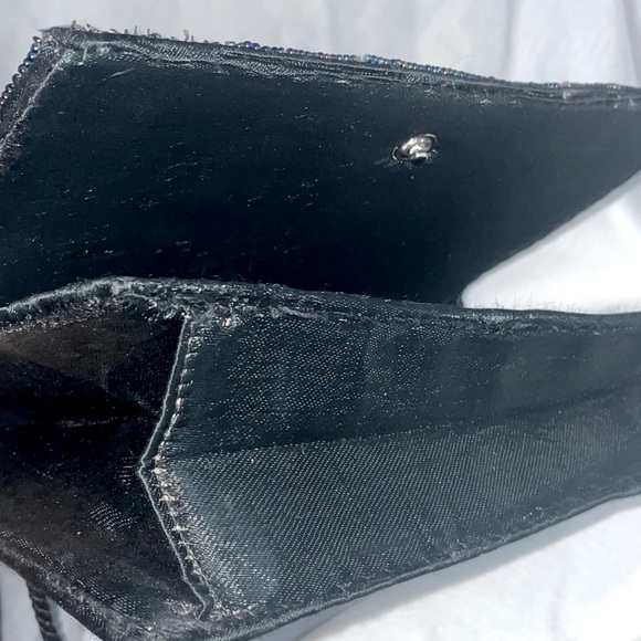 Vintage Sequined Crossbody Clutch Evening Bag w/ 40” Black Twist Rope Cord - Picture 10 of 12